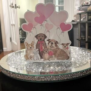 New Eccolo wooden valentines dog puppy heart balloons house decor decoration